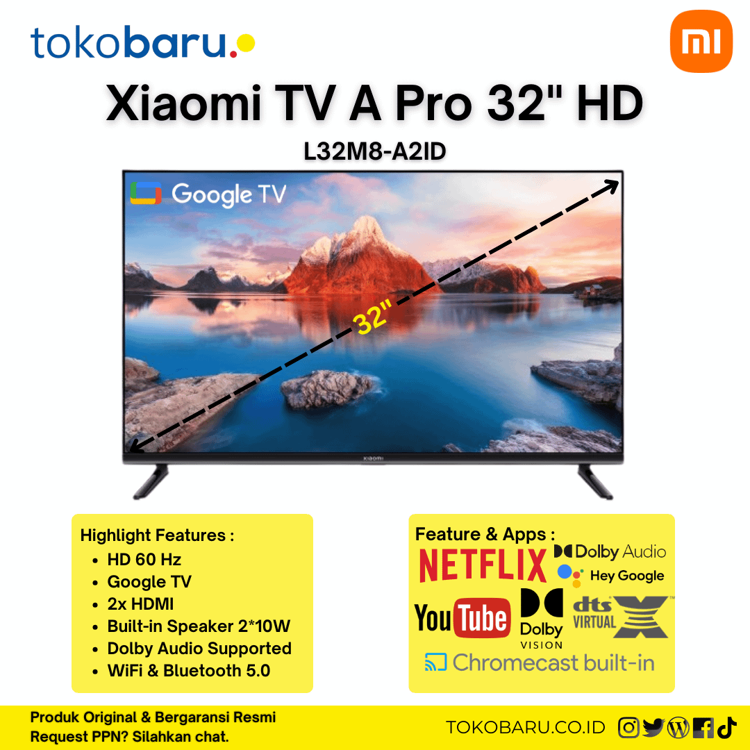 Xiaomi A Pro 32" HD Smart TV Google TV