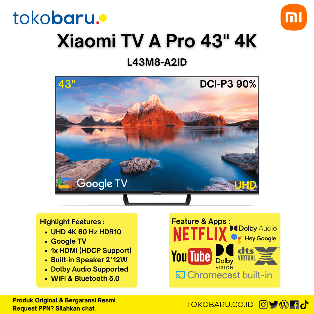 Xiaomi A Pro 43" 4K UHD Smart TV Google TV