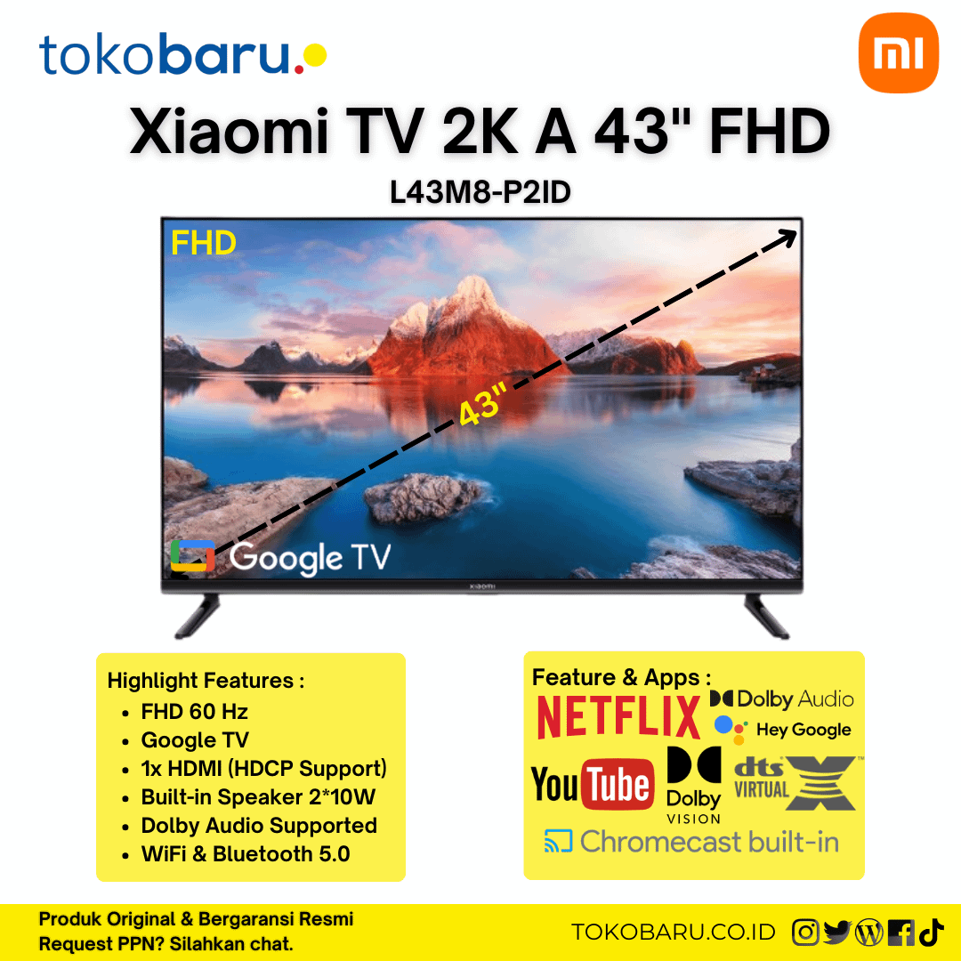Xiaomi A Series 43" FHD Smart TV Google TV
