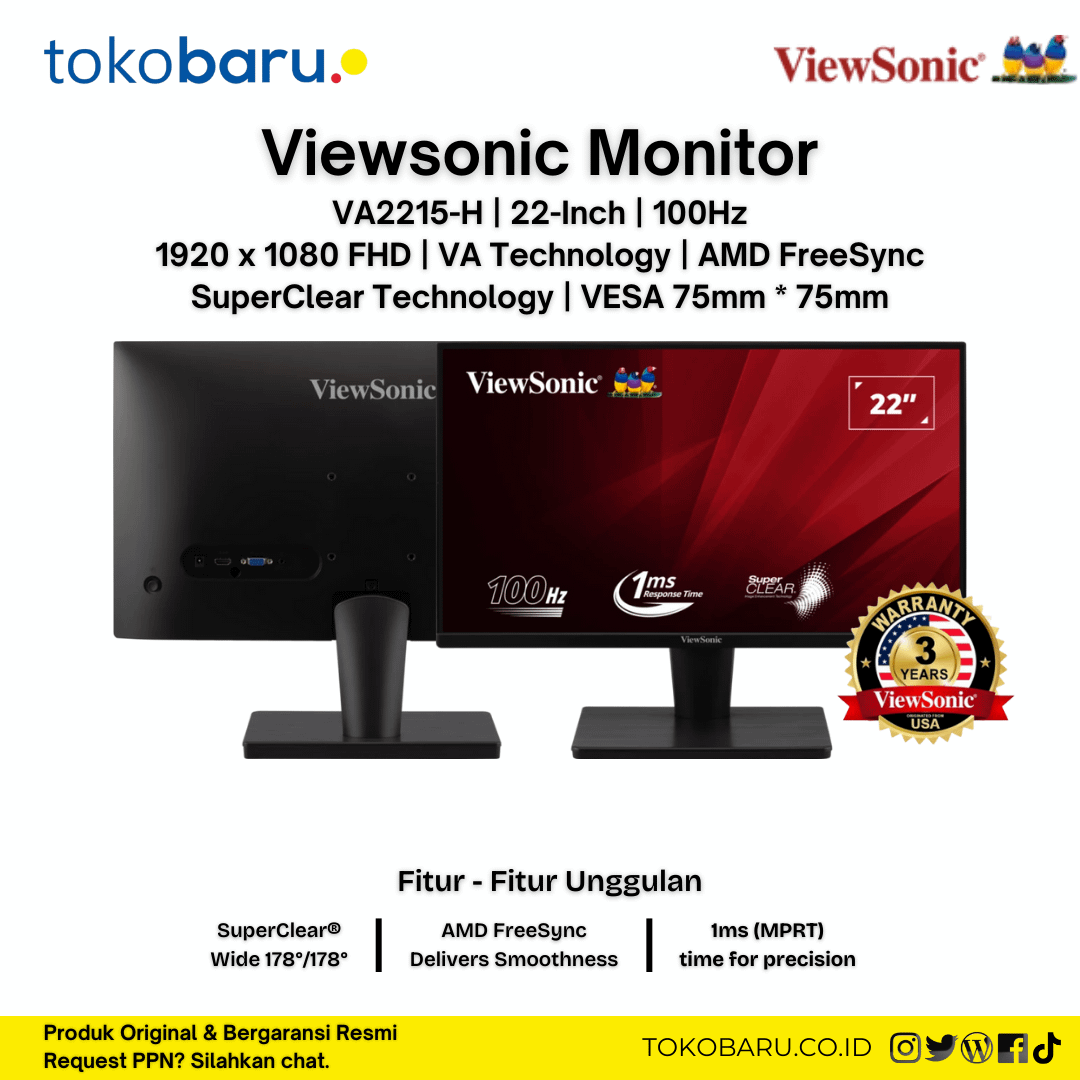 Viewsonic VA2215-H VGA HDMI FHD Monitor