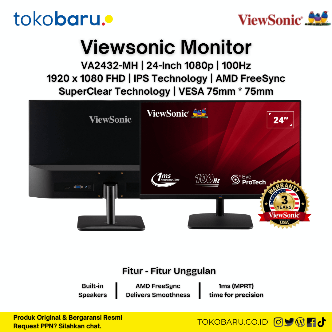 Viewsonic VA2432-MH VGA HDMI FHD IPS Monitor