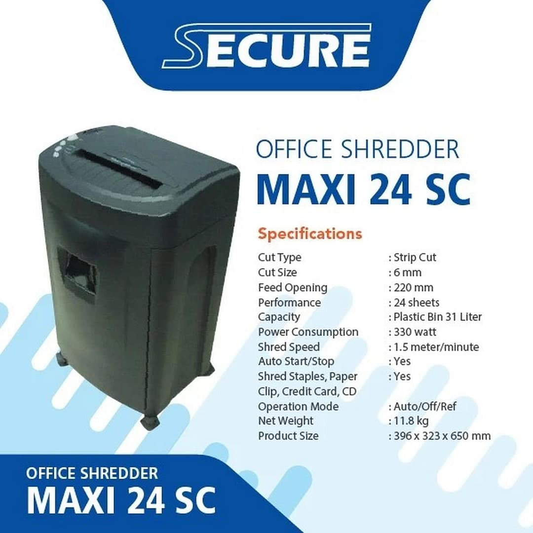 Secure Maxi 24SC Paper Shredder - Image 1