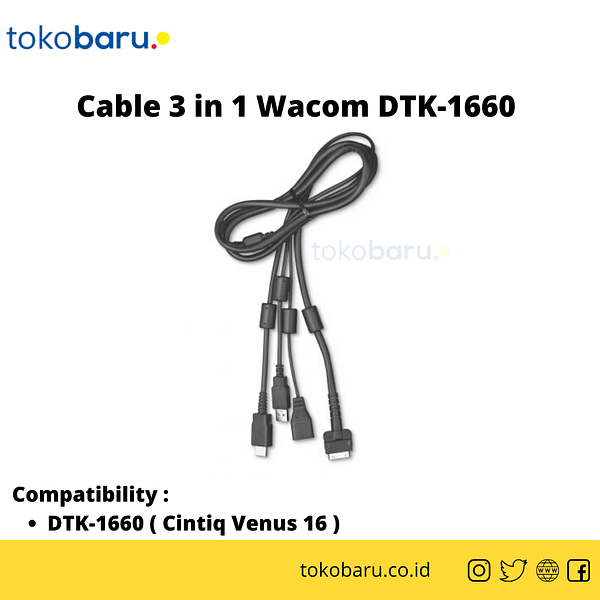 Original Cable 3 in 1 Wacom DTK-1660