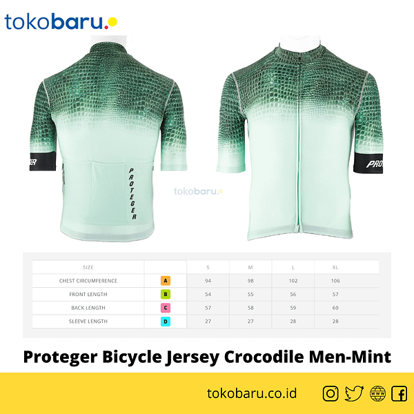 Proteger Bicycle Jersey Crocodile Mint Men