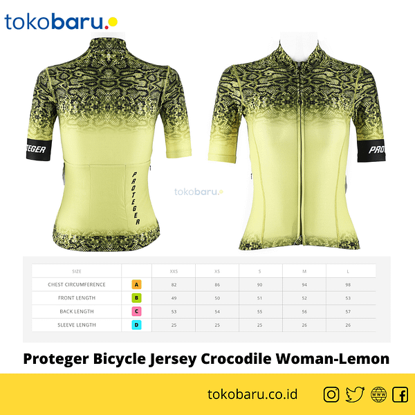 Proteger Bicycle Jersey Snake Lemon Woman