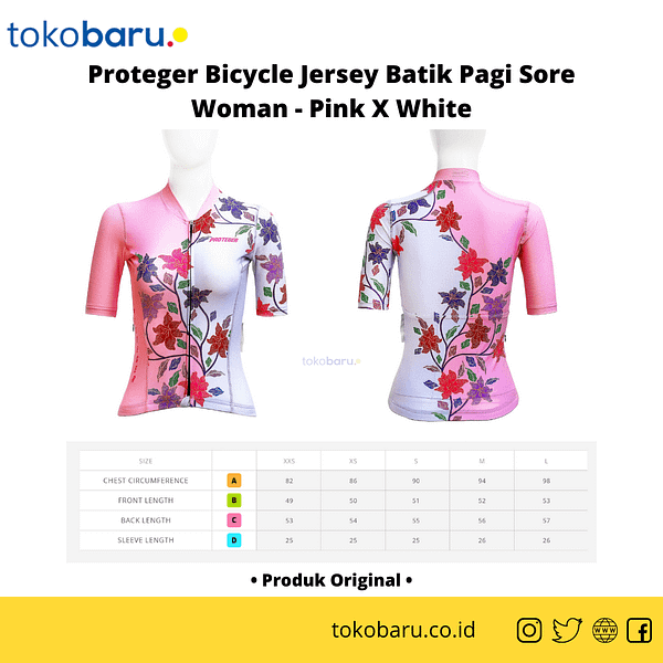 Proteger Bicycle Jersey Batik Pagi Sore Woman Pink X White