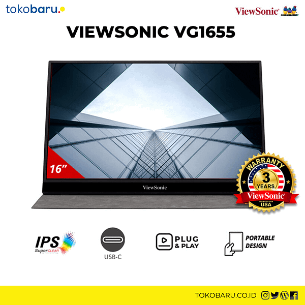 Viewsonic VG1655 15.6" Portable Monitor