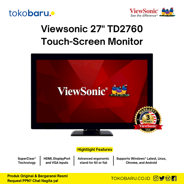 Viewsonic TD2760 27" Touch Screen Monitor