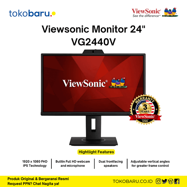 Viewsonic VG2440V 24" Video Conferencing Monitor