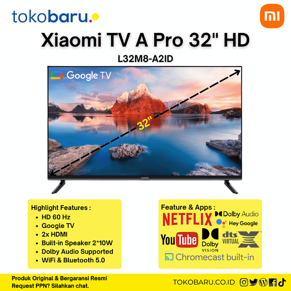 Xiaomi A Pro 32" HD Smart TV Google TV