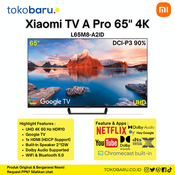 Xiaomi A Pro 65" 4K UHD Smart TV Google TV