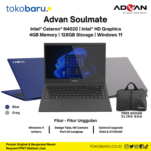 Advan Soulmate 4/128GB Intel Celeron N4020