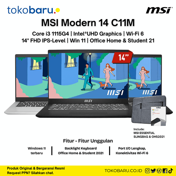 MSI Modern 14 C11M Laptop Business